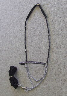 Show halter - braid bead side - silver