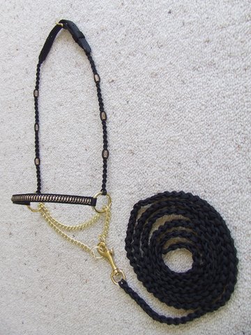 Show halter - braid bead side - gold